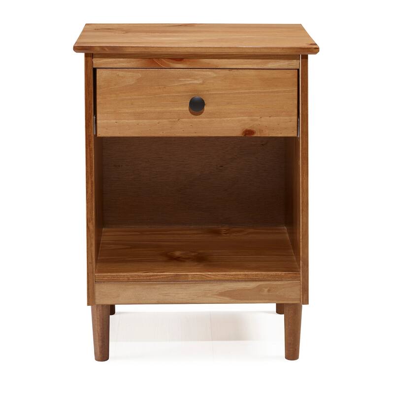 Walker Edison Bullrushes 1-drawer Solid Wood Nightstand