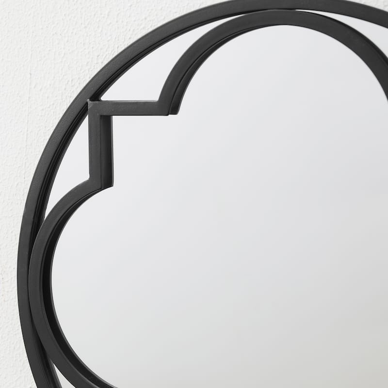Glitzhome 24"D Modern Round Accent Decorative Wall Mirror Bathroom Vanity Decor
