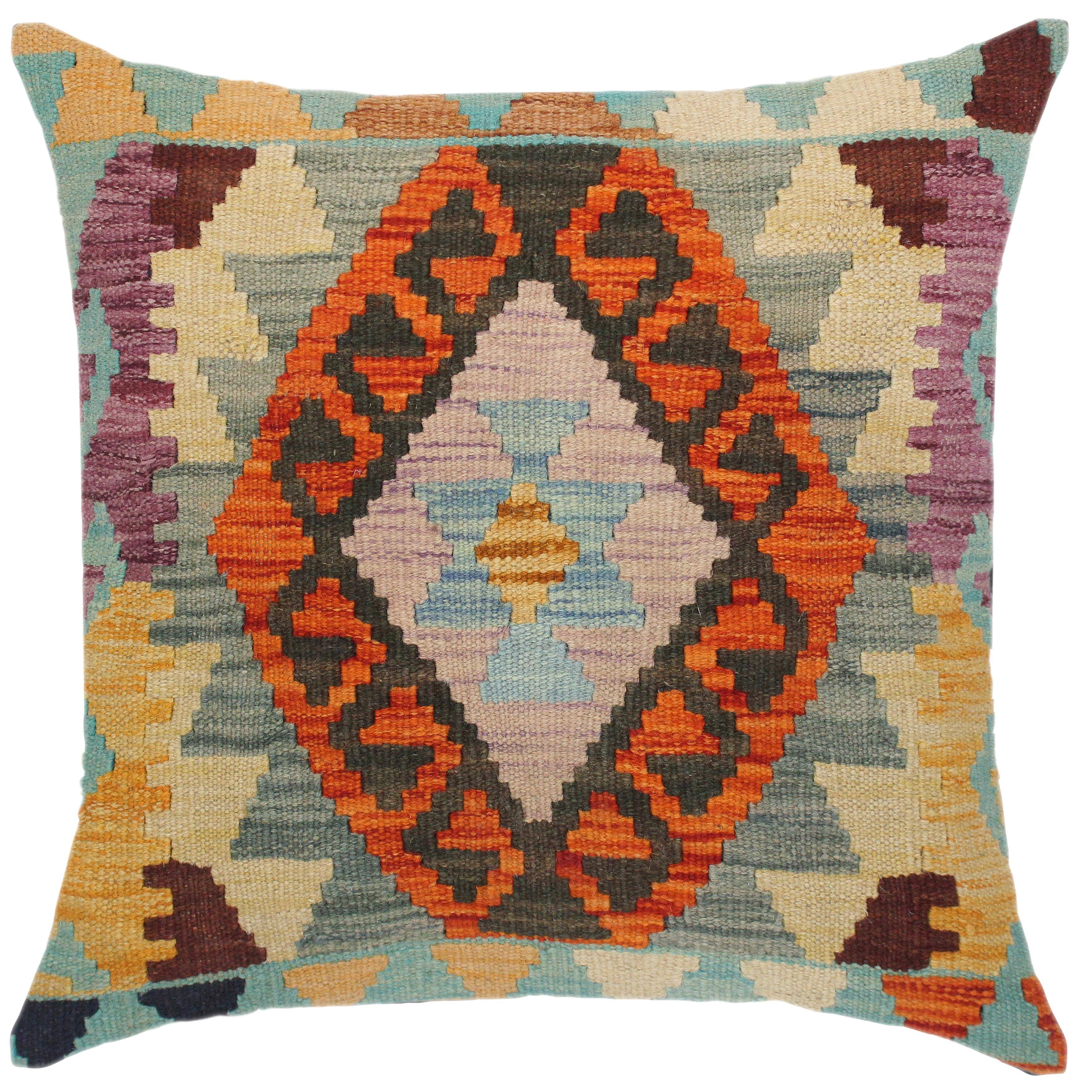 Bauhaus Heath HandWoven Turkish Kilim Throw Pillow 18 in. x 18 in. Bed Bath & Beyond 32525374