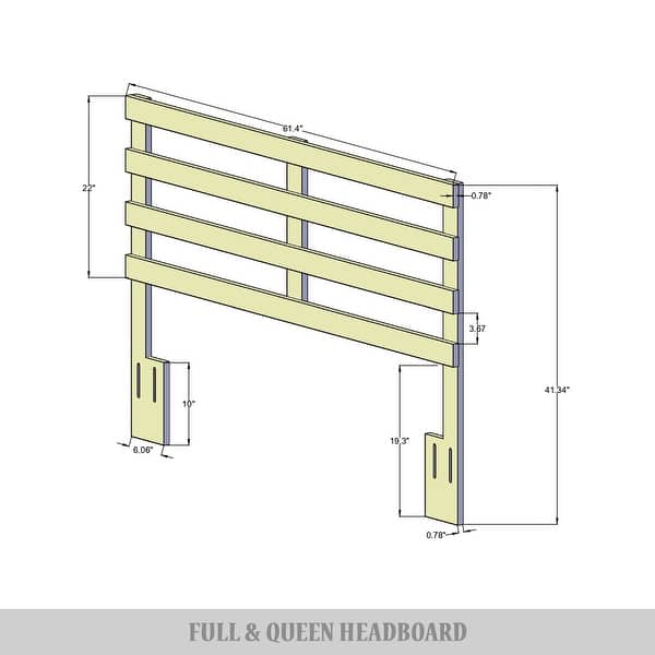 dimension image slide 2 of 3, CraftPorch Modern Wooden Slat Headboard
