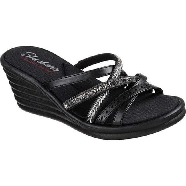 skechers rumblers wave women's wedge sandals