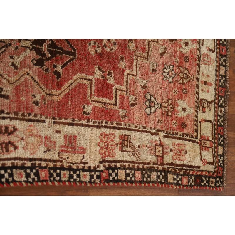 Qashqai Persian Antique Area Rug Handmade Wool Carpet - 4'0"x 7'0"