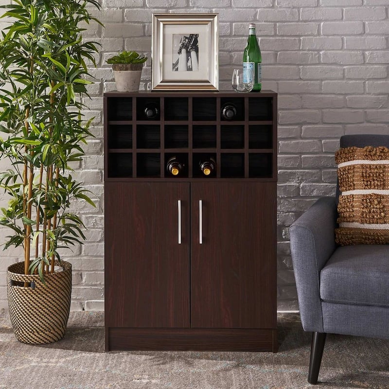 28" Modern WINE & BAR CABINET With 2 Doors