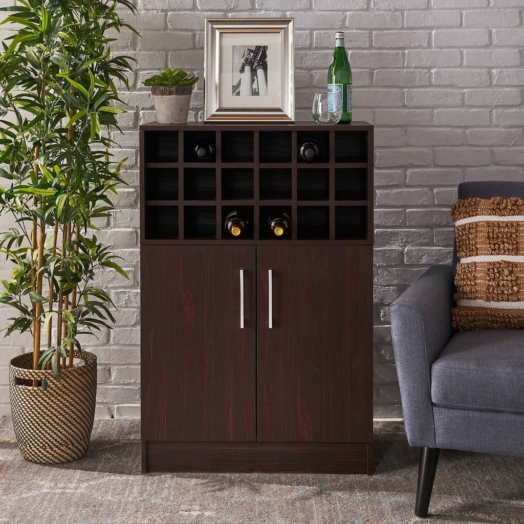 28" Modern WINE & BAR CABINET With 2 Doors