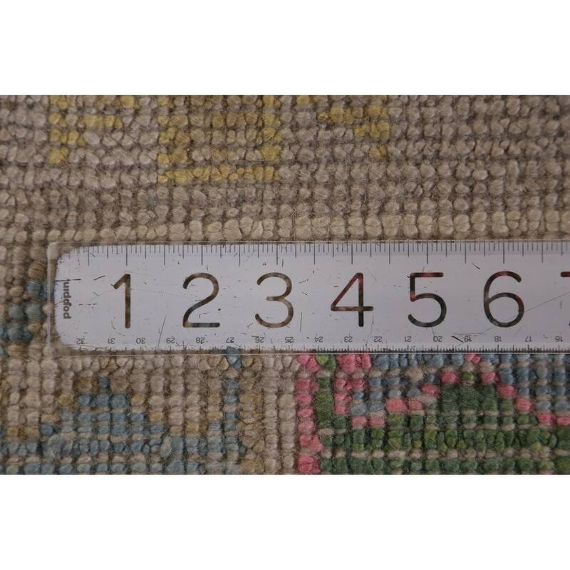 Hand Knotted Oriental 100% Wool Carpet Transitional Geometric Navy Blue & Blues Oushak Area Rug - 10' 10'' X 8' 6''