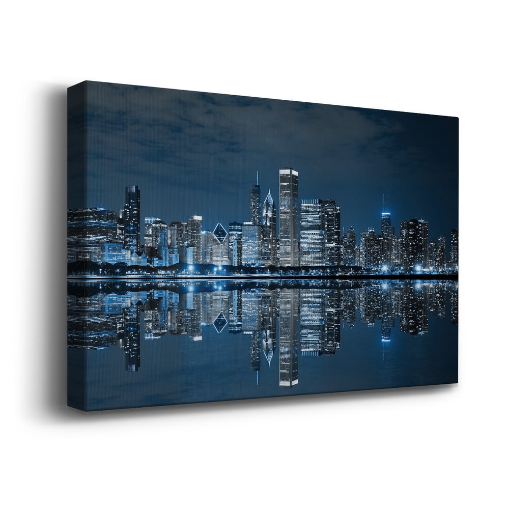 Chicago At Night Premium Gallery Wrapped Canvas - Ready to Hang