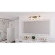 preview thumbnail 6 of 6, Isla 4-Light Weathered Brass Vanity Light|Metallic