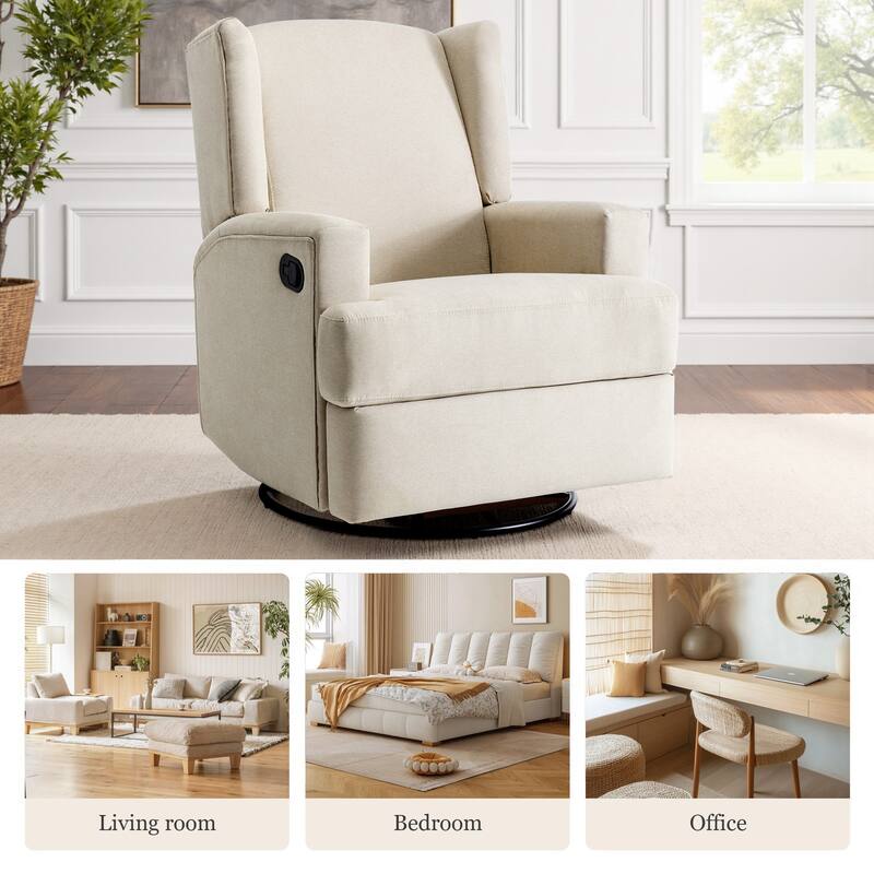 31'' W Manual Glider Swivel Glider Rocker Recliner Nursery Set of 2