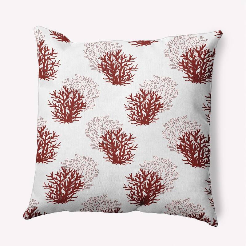 Coral Pattern Indoor/Outdoor Throw Pillow - Maple - 16" x 16"
