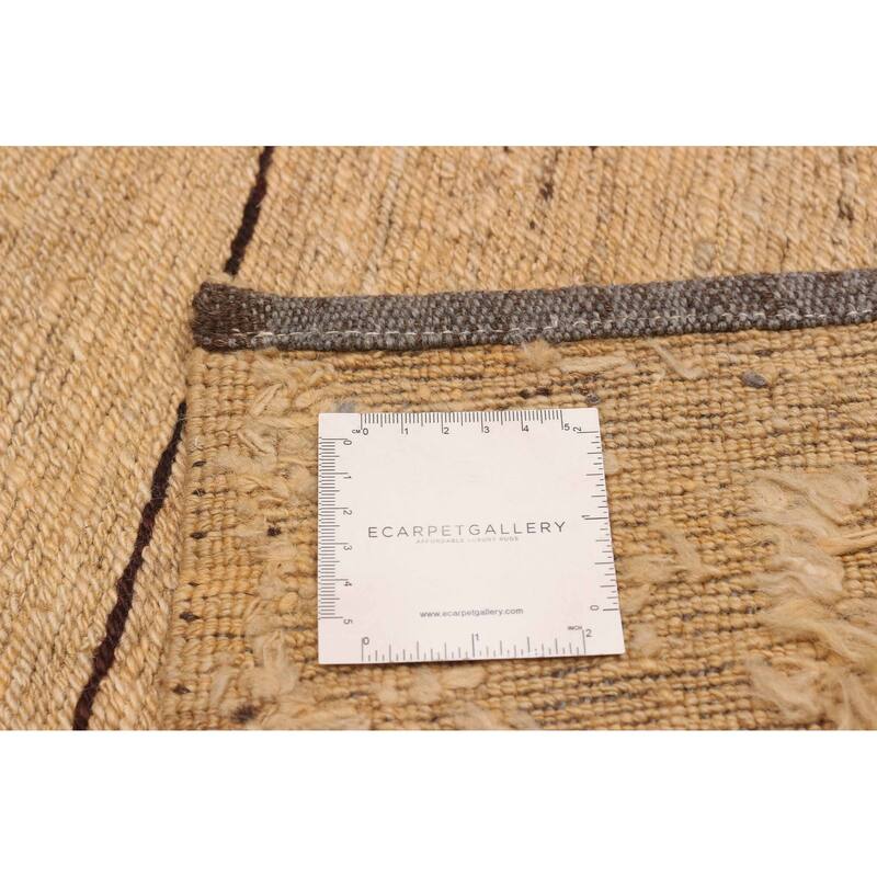 ECARPETGALLERY Flat-Weave Natural Beige Wool Tapestry Kilim - 8'3 x 9'7