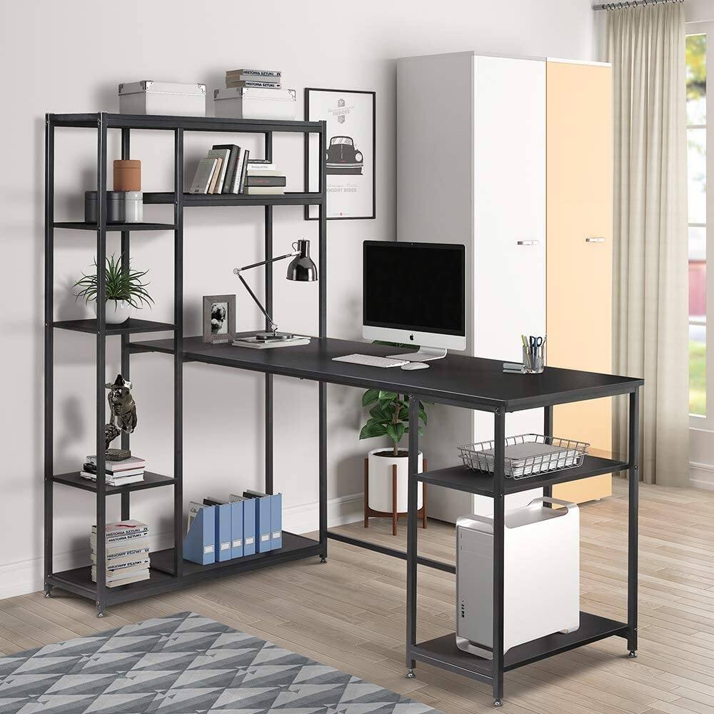 Office Computer desk with multiple storage shelves, Modern Large Office ...