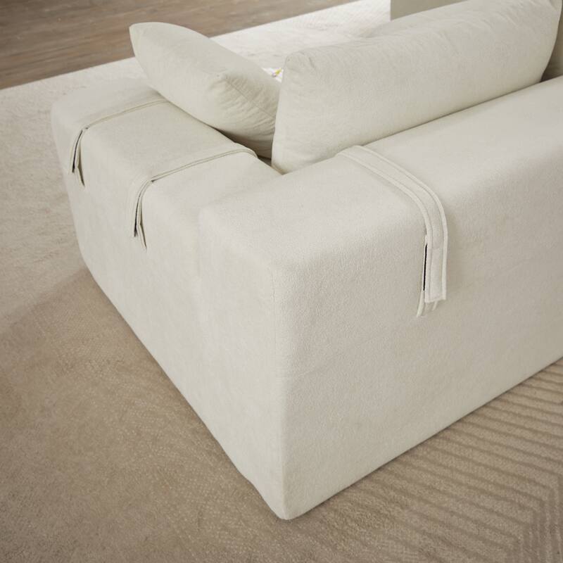 108" Chenille L-Shaped Sectional Sofa with Reversible Chaise
