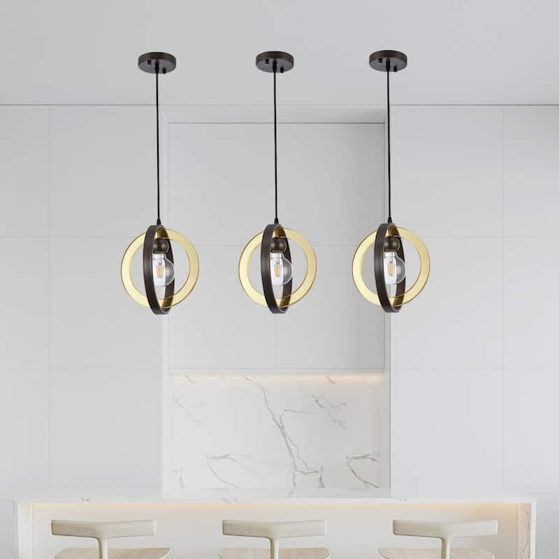 1-Light Matte Antique Bronze Chandelier-Bulb Not Included