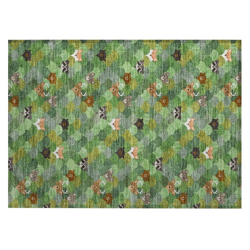 Machine Washable Indoor/ Outdoor Whimsy Critters Chantille Rug