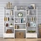 preview thumbnail 12 of 13, Triple Wide 5-Tier Bookshelf with 2 Drawers, Rustic Etagere Book Shelves Display Shelf for Home Office