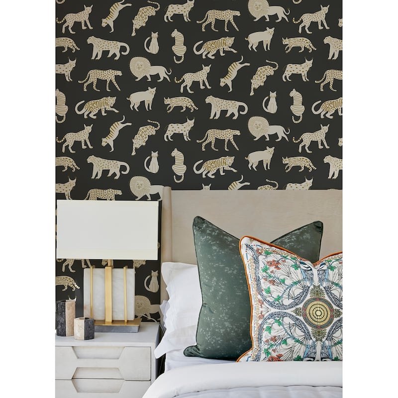 Leah Duncan Black Kitty Kitty Peel & Stick Wallpaper