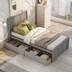 preview thumbnail 19 of 34, Twin Platform Wood Bedframe with Drawer - Gray
