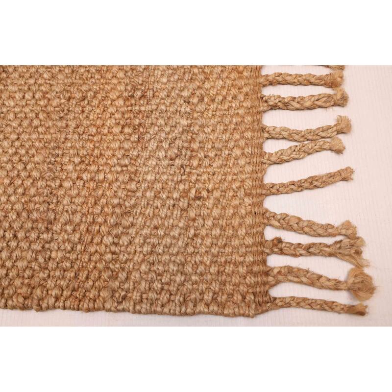 ECARPETGALLERY Braided Weave Palas Denizli Tan Jute Rug - 5'4 x 7'8