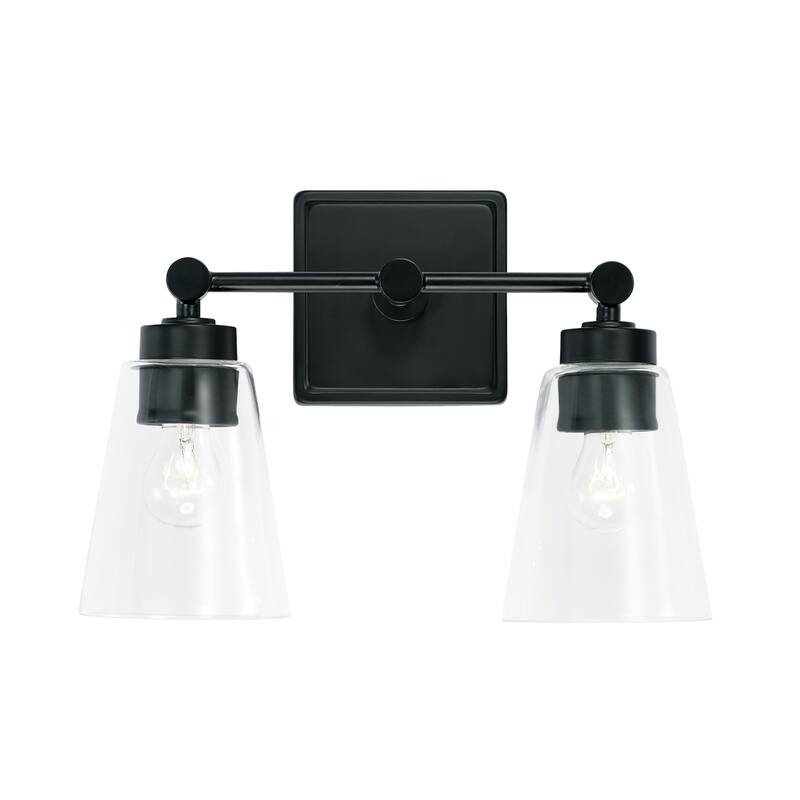 14-inch 2-light Bath/ Vanity Fixture w/ Clear Glass