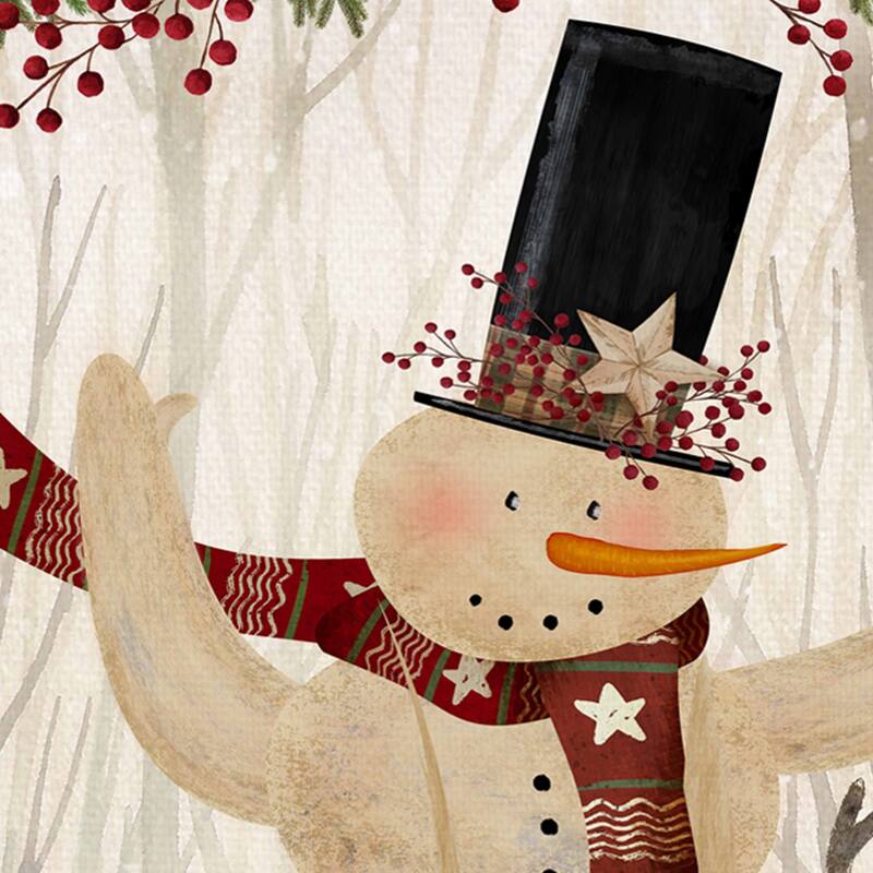 Snowman Welcome by Beth Albert Canvas