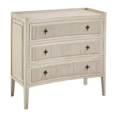 Reeded 36" 3-Drawer Chest, Light Brown