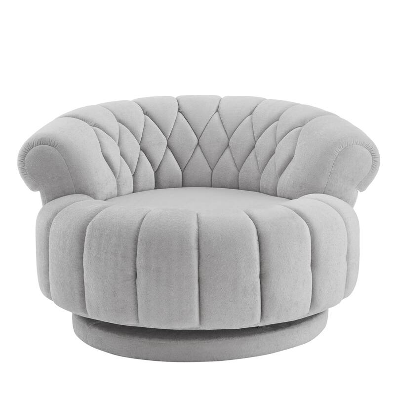 360° Swivel Accent Chair - Modern Barrel Club Chair for Living Room, Bedroom, Office Seating