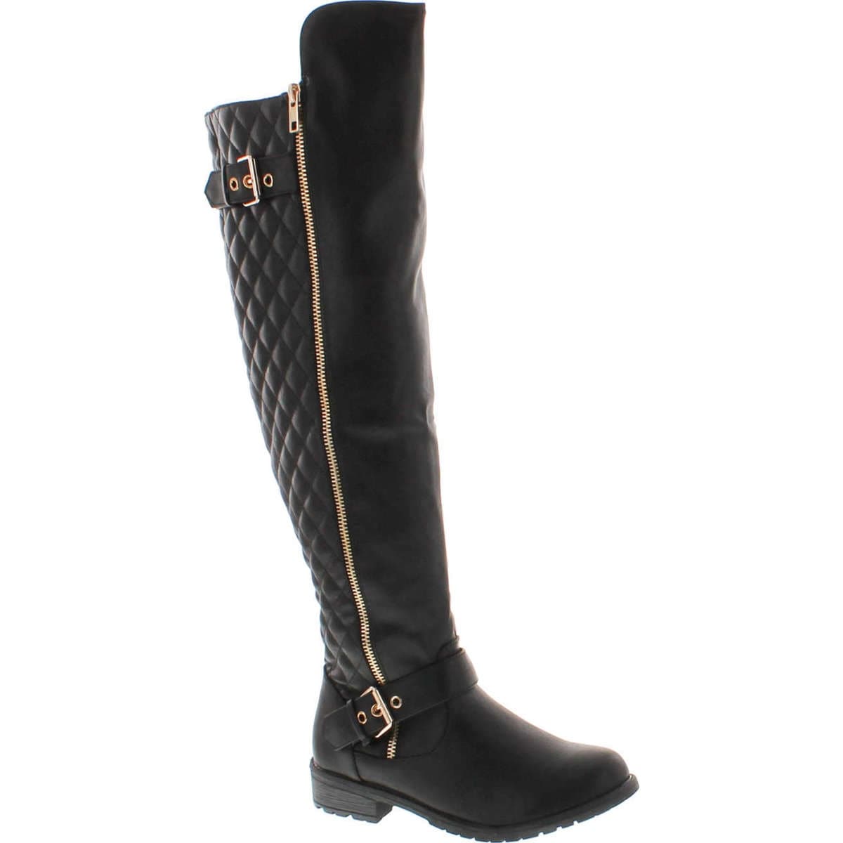 black quilted boots womens