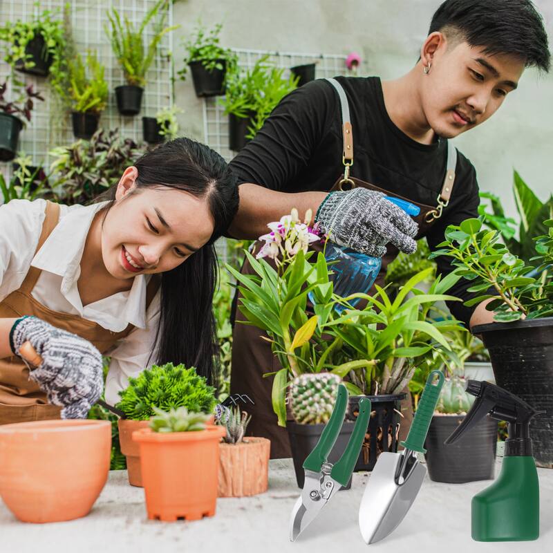 1 Set Garden Tool Set 5 Pieces Plastic Kits for Gardening, Green