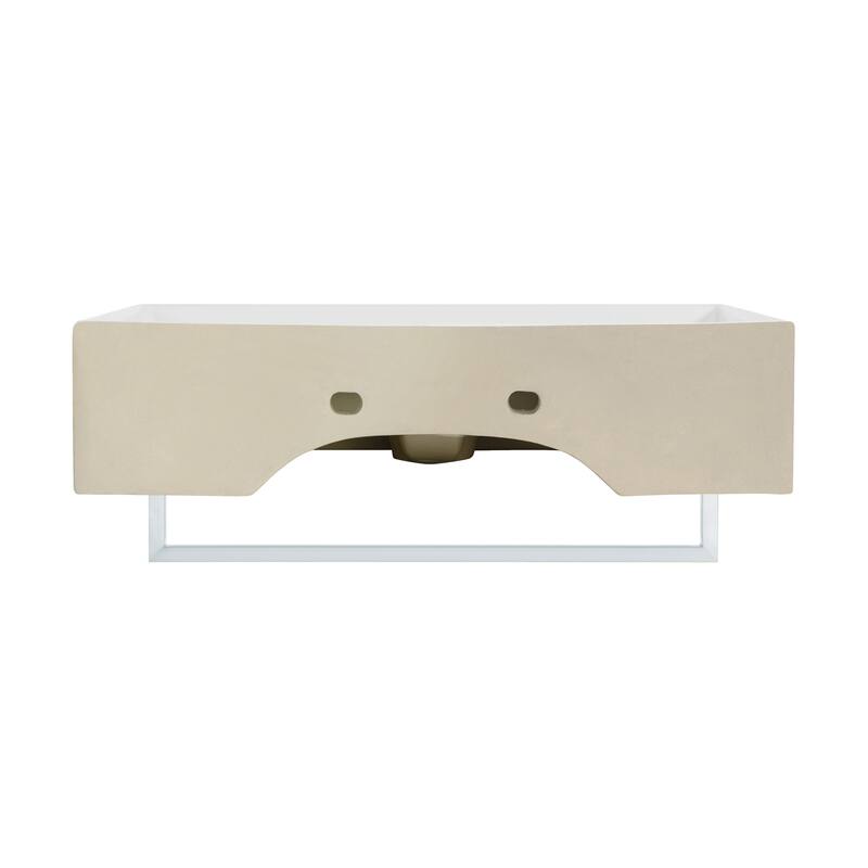 Reims 22" Wall-Mount Bathroom Sink With Silver Towel Bar - 22.05" x 12.4" 5.3"