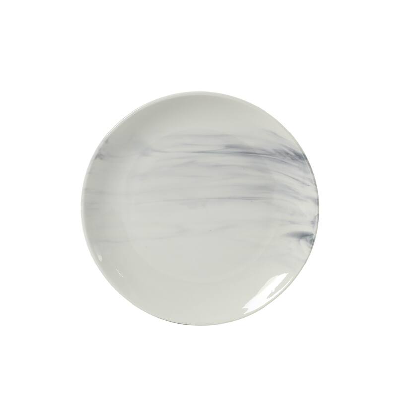 Gibson Home Cloudlight 12 Piece Plates and Bowls Dishes - Decorated Porcelain Ceramic Dinnerware Set - Service for 4