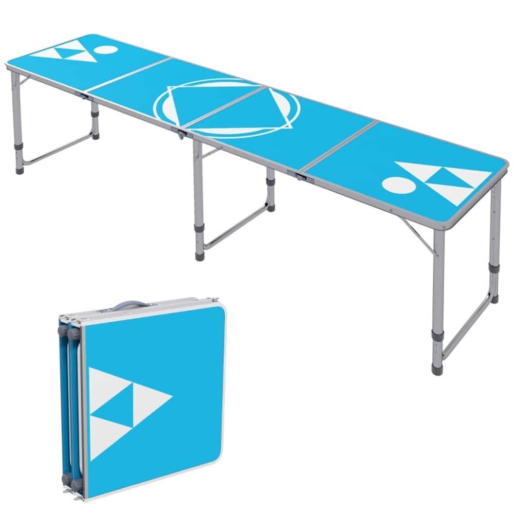 Lightweight Portable Folding Picnic Table with Three Height Settings and Aluminum Frame