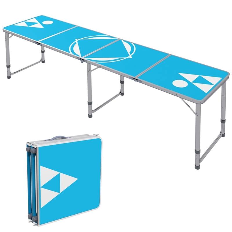 Lightweight Portable Folding Picnic Table with Three Height Settings and Aluminum Frame