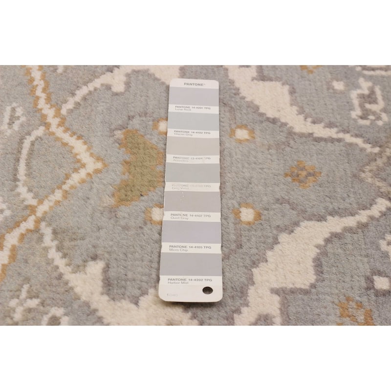 ECARPETGALLERY Hand-knotted Royal Oushak Grey Wool Rug - 4'10 x 4'10