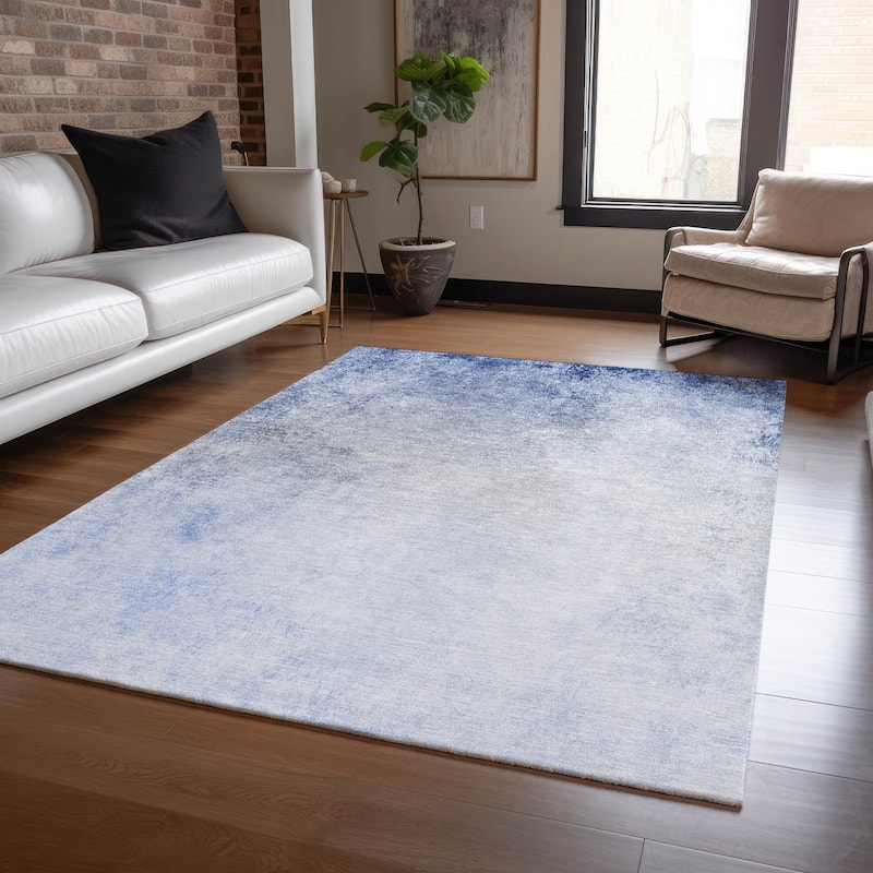 Machine Washable Indoor/ Outdoor Chantille Modern Ombre Rug - 3' x 5' - Blue