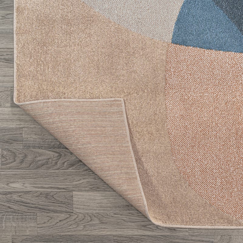 JONATHAN Y Riley Geometric Kids & Novelty Machine-Washable Multi Area Rug