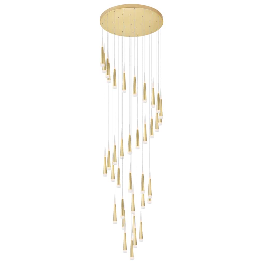 Andes Integrated LED Satin Gold Multi Light Pendant - Satin Gold