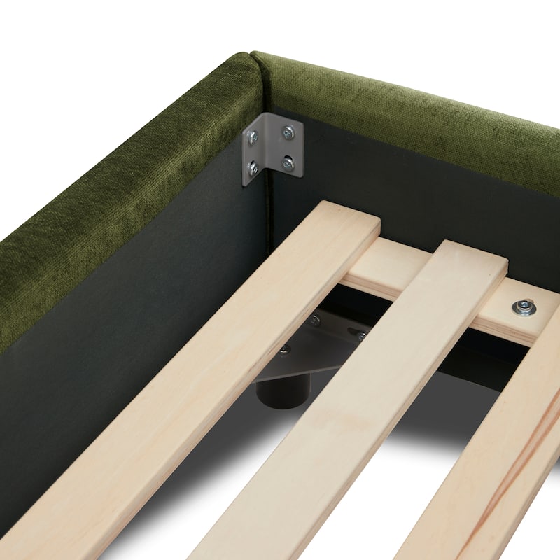 Poly & Bark Genoa Bed - Fully Upholstered with Rounded Profile