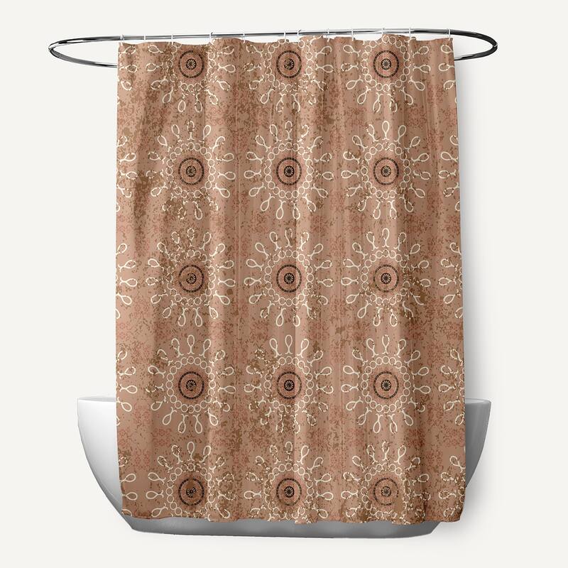 71 x 74-inch Sun Tile Geometric Print Shower Curtain - Taupe