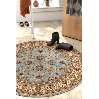 Well Woven Oriental Traditional Round Area Rug
