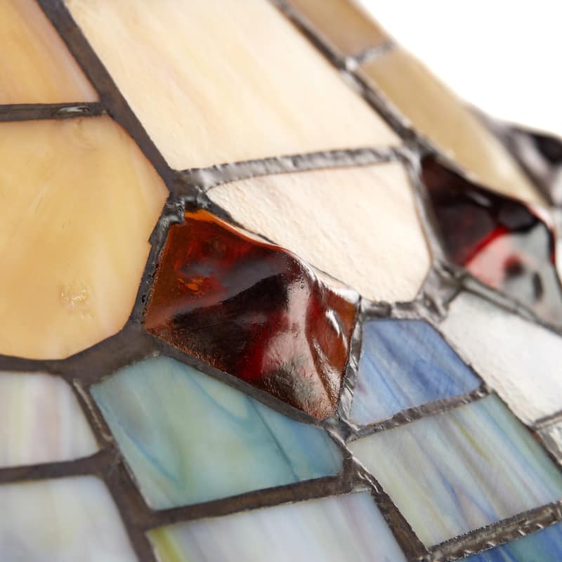 Alice River of Goods Multicolor Stained Glass Dome Shade 26.75-Inch Table Lamp - 18" x 18" x 26.75"