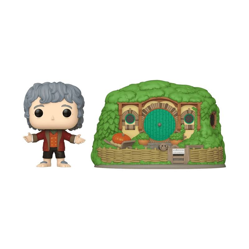 Funko POP! Town Lord of the Rings Bilbo Baggins with Bag-End Vinyl Figure (#39) - Multi-Color