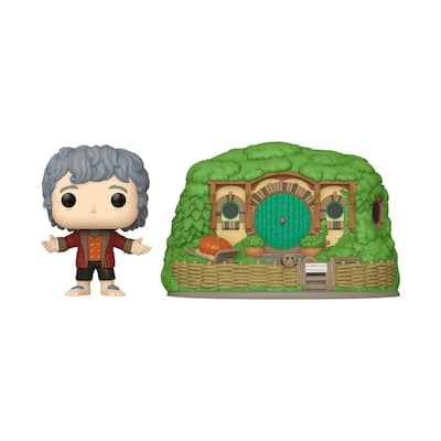 Funko POP! Town Lord of the Rings Bilbo Baggins with Bag-End Vinyl Figure (#39) - Multi-Color
