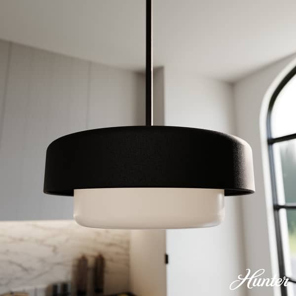 slide 2 of 12, Hunter Station Modern Minimalist Pendant - Mid-Century, Retro, Transitional 14" 2 Light - Natural Iron