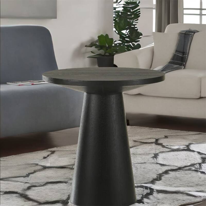 20" Round Console Table- Black - N/A - Black