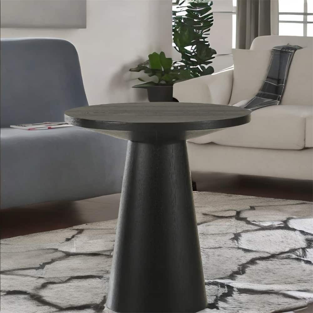 20" Round Console Table- Black - N/A