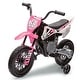 preview thumbnail 19 of 18, 12V Kids Dirt Bike,Electric Ride on Motorcycle with Training Wheels,Spring Suspension & Music, Electric Dirt Bike Ride on Toys Pink