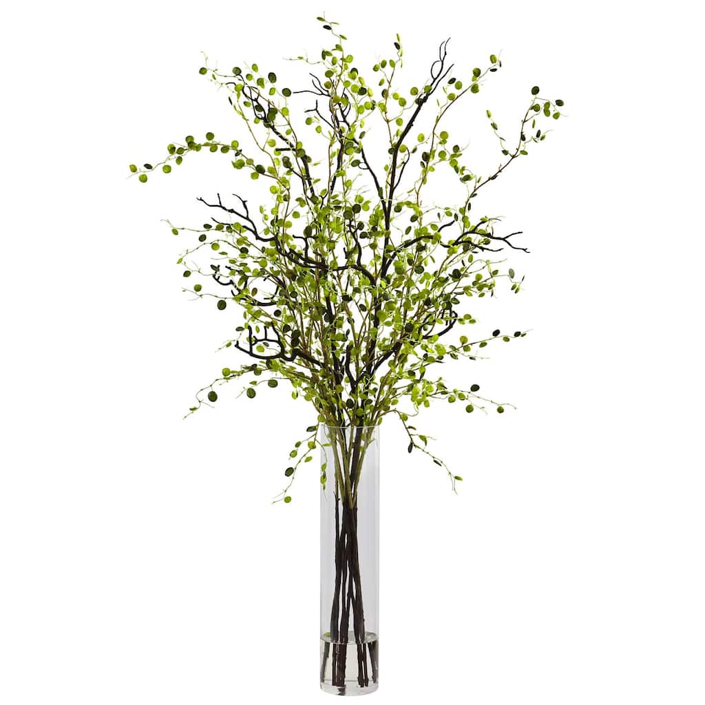 Tall Willow Arrangement in Vase - 42" Decorative Faux Floral DÃ©cor for Home Living Room Office - 42