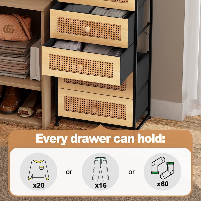 Slim Tall Vertical 7-Drawer Chest Dresser Closet Storage Organizer Unit for Bedroom