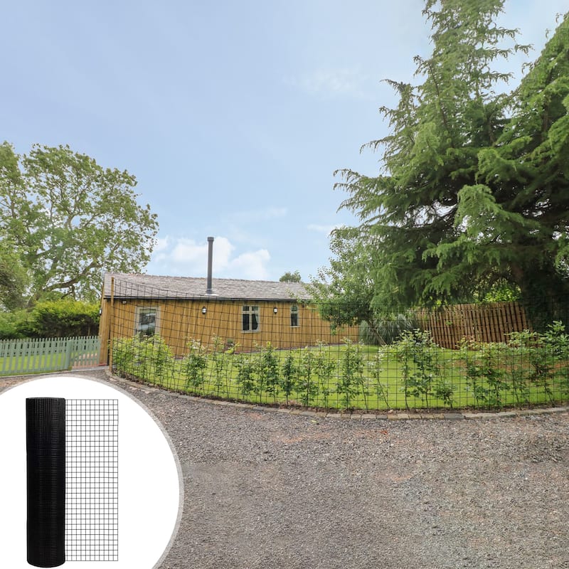 48" x 100 ft Black Welded Wire Mesh Roll for Heavy-Duty Fencing and Enclosures