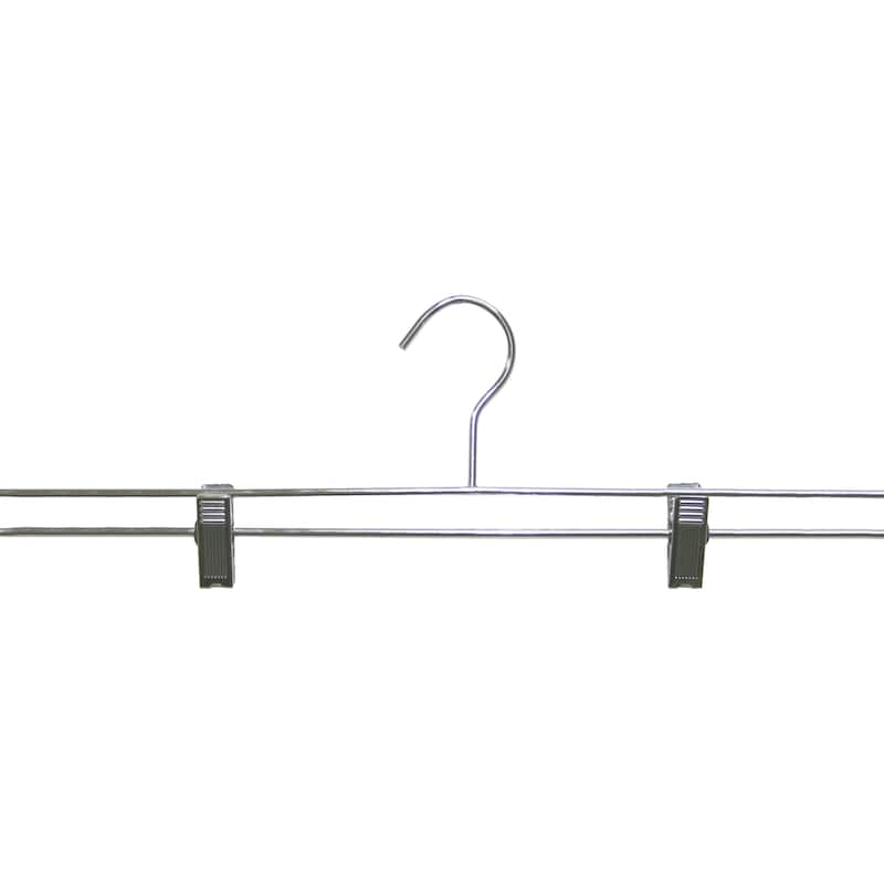 Large Heavy Gauged Polished Chrome Fabric/Rug/Linen Hanger (Box of 12)